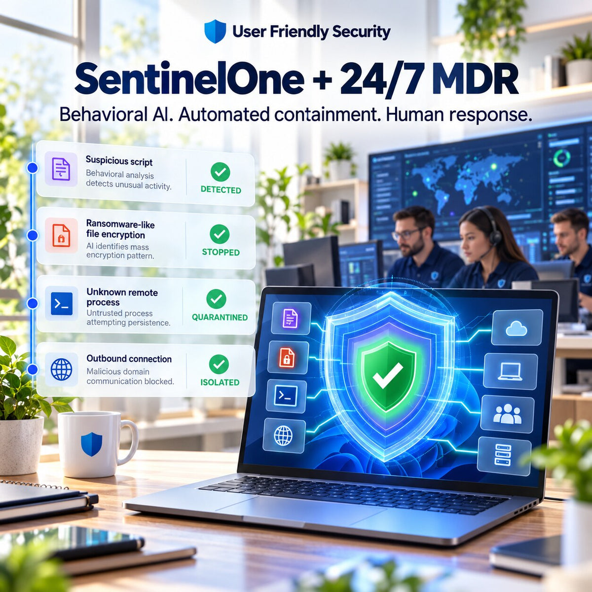 Level 3: SentinelOne AI + 24/7 MDR