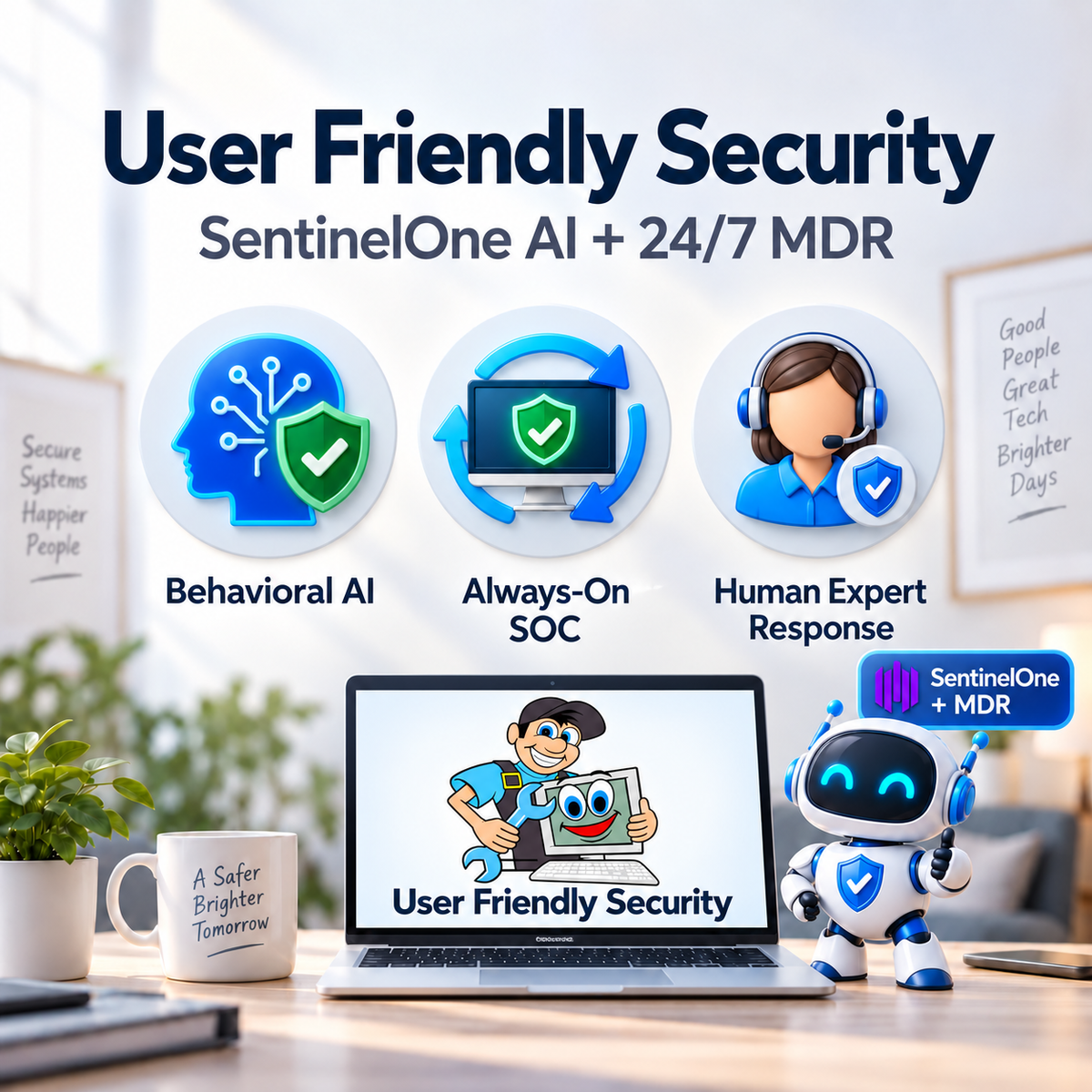 User Friendly Security SentinelOne behavioral AI with 24/7 managed detection and human expert response